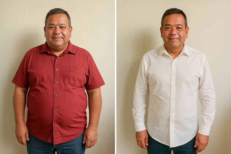 balon-gastrico-antes-y-despues Hombre maduro antes y después de tener el balón gástrico