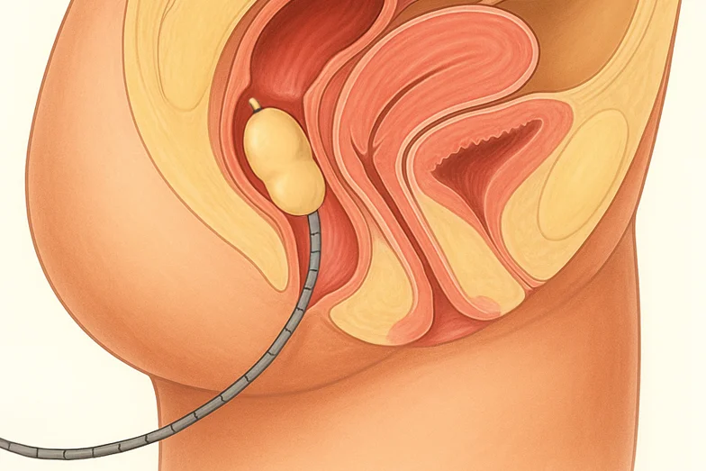 Ilustración de una manometría anorrectal